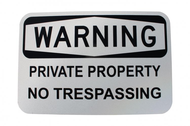 Reflective Private Property - Click Image to Close